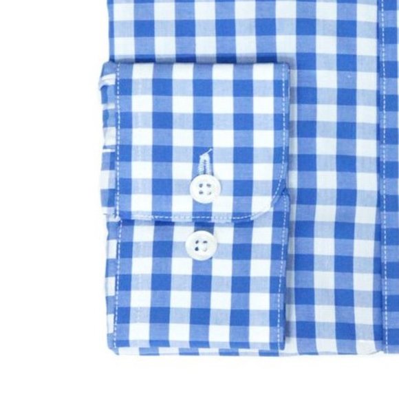 3X Marquis Blue Gingham Dress Shirt Long Sleeve  3XL 19 -19.5 - Picture 4 of 5